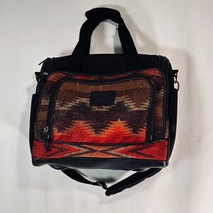 Pendleton Southwestern Wool Nylon Travel Bag Weekender Carry On Black Red NWOT